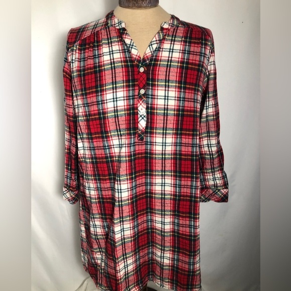 - Womens Red,Green,White,Flannel Plaid Sleepwear Size Medium. - Picture 1 of 5